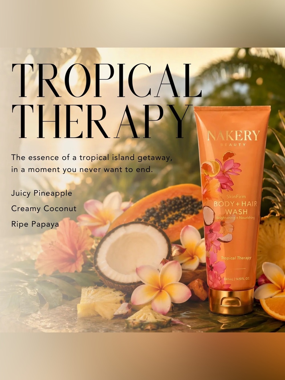 Nakery Beauty Skinfirm Tropical Therapy Body + Hair Wash —341ml - Picture 3 of 11